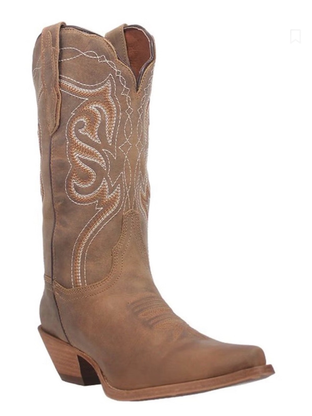 Dan Post Karmel Taupe Leather Snip Toe Western Cowgirl Boots USA Women Size 8